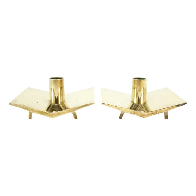 Model Nr 70 Candleholders by Pierre Forsell for Skultuna, 1960s, Set of 2 For Sale