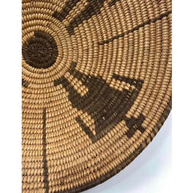 Native American Style Basket With Geometric Figural Motif For Sale - Image 4 of 10