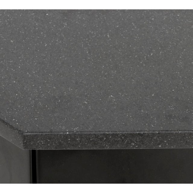 Wood Postmodern Black Lacquer & Granite Sideboard For Sale - Image 7 of 10