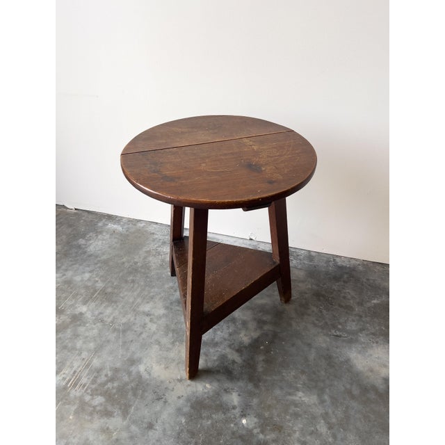 Antique Welsh Late 19th Century Scumble Painted Cricket Table For Sale In Portland, OR - Image 6 of 8