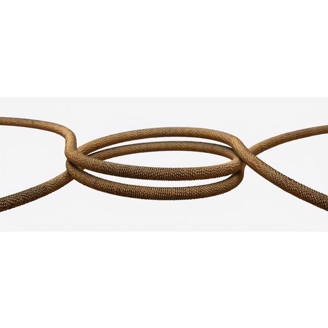 1970s Coffee Table in Gilt Metal and Wavy Glass Top from Emilio Rey, Spain, 1970s For Sale - Image 5 of 7