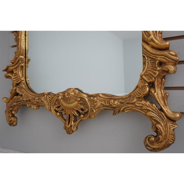 Rococo Friedman Brothers Chippendale Rococo Gold Frame Mirror For Sale - Image 3 of 13