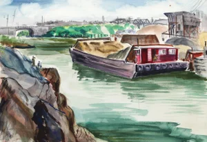 Eve Nethercott, Barile Boathouse(P5.35), Watercolor on Paper