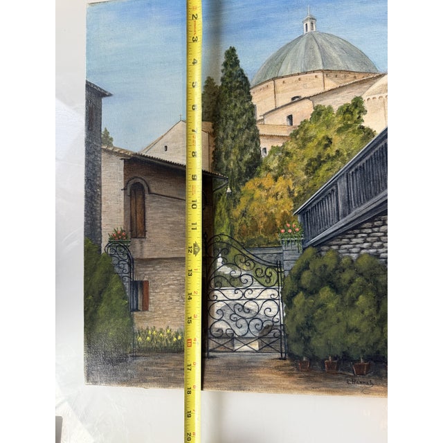 Vintage Italian Landscape Painting by Eleanor Hannah Harris – Dated 1990 For Sale - Image 14 of 14