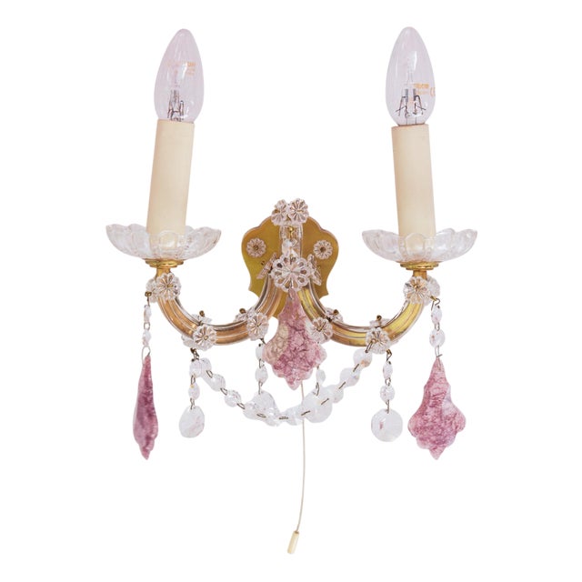 Vintage Marie Therese Style Wall Light, 1980s For Sale