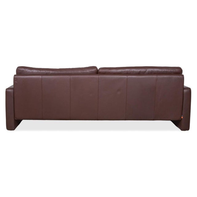 Conseta Leather Three-Seater Brown Coffee Mahogany Sofa by COR For Sale - Image 9 of 11