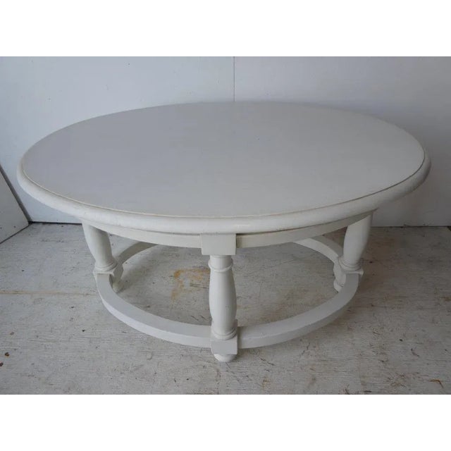 Vintage Louis XIV Style White Oval Table For Sale In Boston - Image 6 of 6
