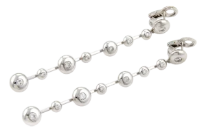 Mid 20th Century Koesia Diamond 18k White Gold Fancy Spinner Discs Long Earrings