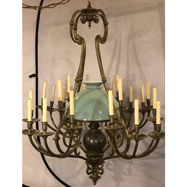 Georgian Style Chandelier With a Globe Centre Matching Chain and Canopy For Sale In New York - Image 6 of 13