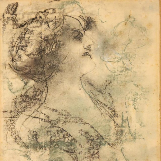 Antonio Mancini, Portrait Composition, Mixed Media on Cardboard, Framed For Sale - Image 3 of 10