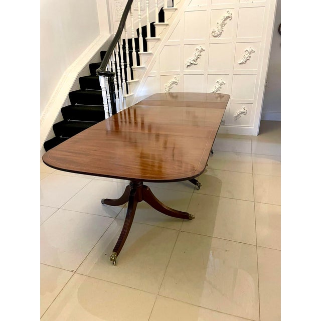 Antique Edwardian Triple-Pedestal 12-Seater Dining Table, 1900 For Sale - Image 16 of 18