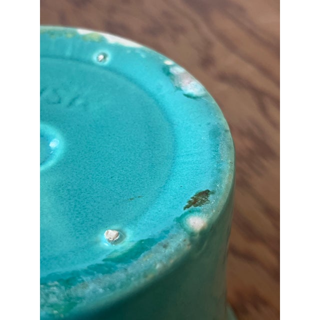 Teal Mid 20th Century Teal Bauer California Planter #6 For Sale - Image 8 of 8