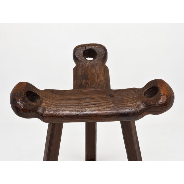 Vintage Brutalist Marbella Stool attributed to Sergio Rodrigues, 1970s For Sale - Image 6 of 15