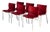 Philippe Starck Red Stacking Chairs Set of 6 Molded Plastic and Aluminum 1990s For Sale