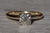 Contemporary Antique Retro Era Two Tone Engagement or Promise Ring with Transitional Cut Diamond For Sale - Image 3 of 10