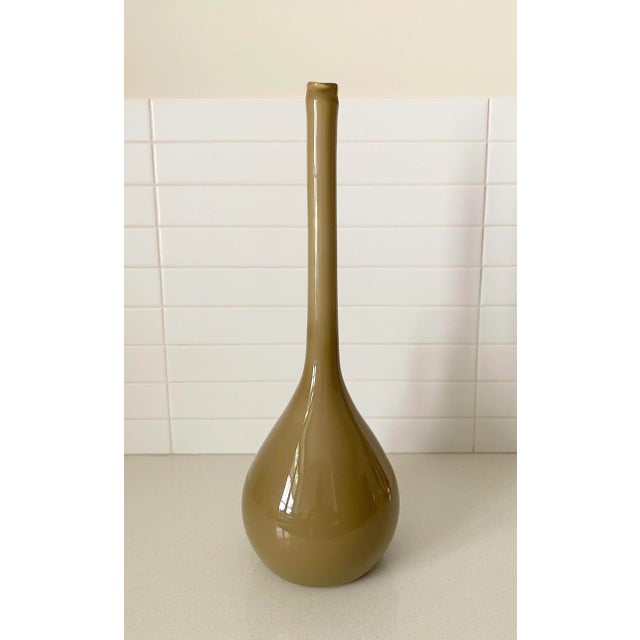 Lovely hand-blown Empoli decorative pitcher in an elegant taupe -- which is a unique shade for this period.