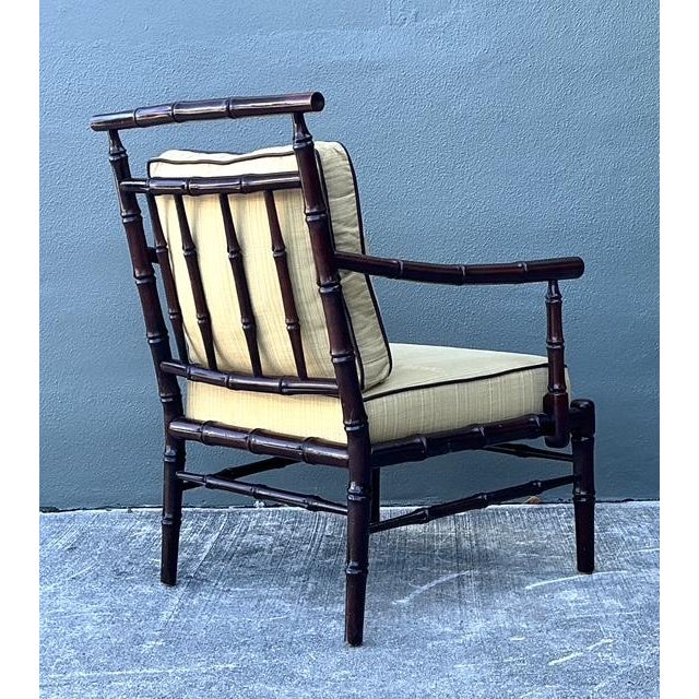Vanguard Furniture Vintage Vanguard Carved Bamboo Lounge Chair For Sale - Image 4 of 12
