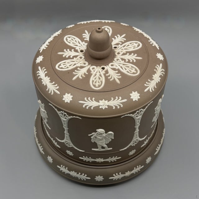 Large Antique Stilton Cheese Dome and Stand from Adams Brown Jasperware, England, 1880s, Set of 2 For Sale - Image 17 of 18