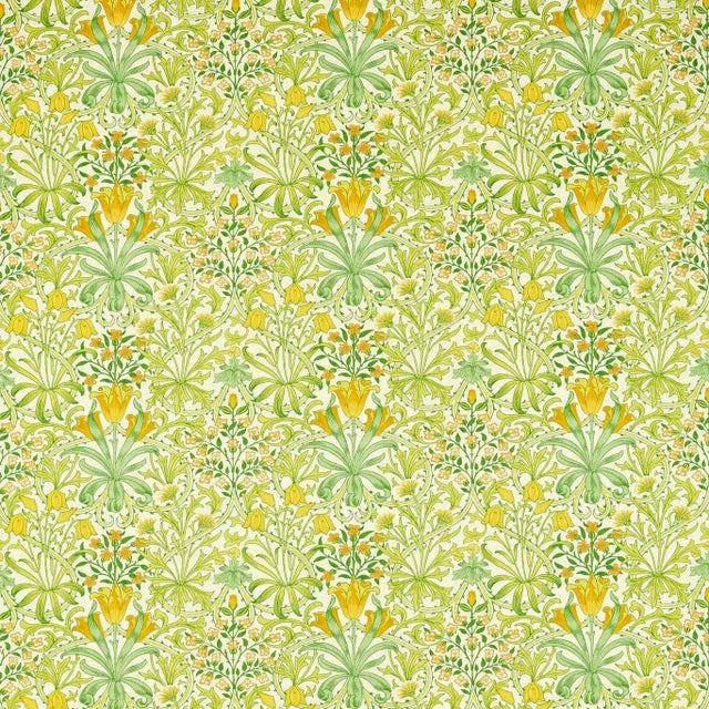 Morris & Co Woodland Weeds Fabric in Sap Green - a Sample For Sale