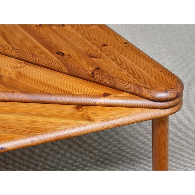 Brown Swedish Modern Modular Fan-Shaped Coffee Table in Pine Wood, 1960s For Sale - Image 8 of 14