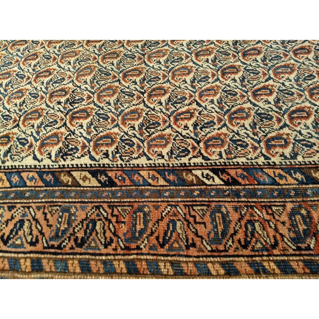 Late 19th Century Afshar Tribal Rug, Hand-Knotted Wool, All-Over Paisley Geometric Pattern, Ivory & Brown, 4x6 For Sale - Image 18 of 18