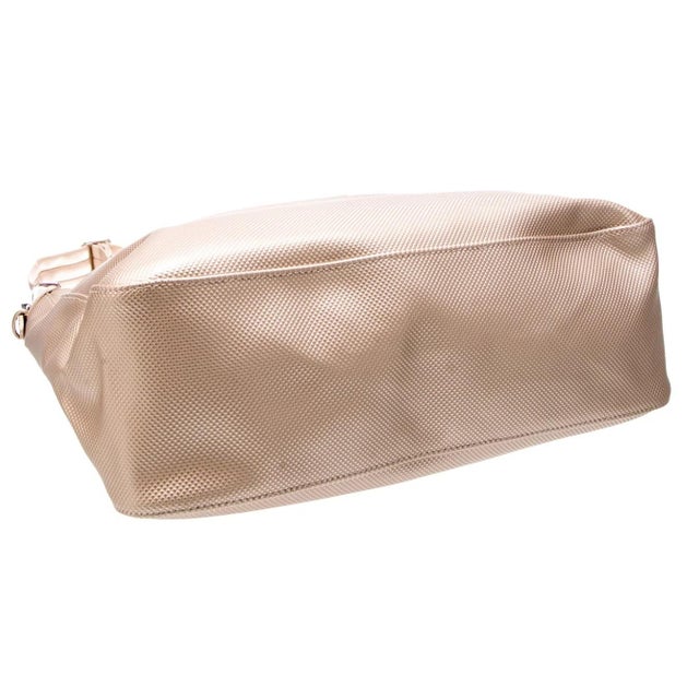 Longchamp Longchamp CrossBody Shoulder Hand Bag Canvas Gold Silver Tone For Sale - Image 4 of 6