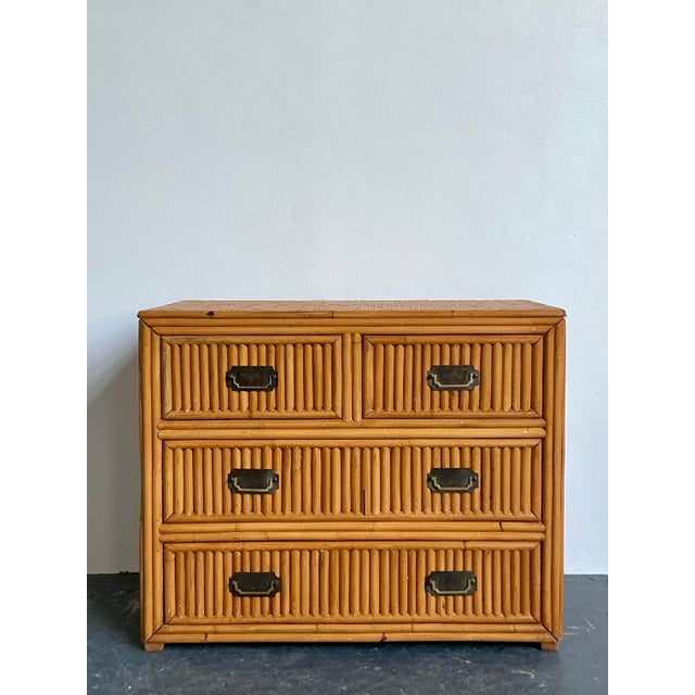 Vintage Boho Pretzel Rattan Chest of Drawers For Sale In West Palm - Image 6 of 12