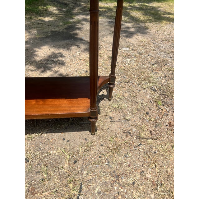 Wood French 19th Century Louis XVI Mahogany Carrara Marble Top Console Desserte For Sale - Image 7 of 12