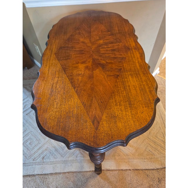Traditional Antique Edwardian Style Console Parlor Library Table For Sale - Image 3 of 14