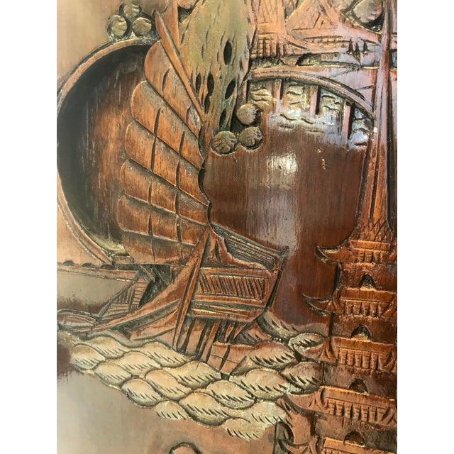 Octagonal Hand-Carved Oriental Vintage Side Table For Sale - Image 6 of 7