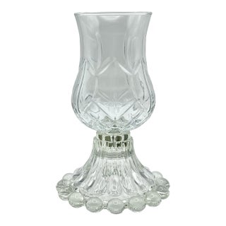 Vintage Pressed Glass Votive Candle Holder For Sale