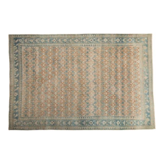 1940s Vintage Persian Hamadan Lattice Panel Wool Rug For Sale