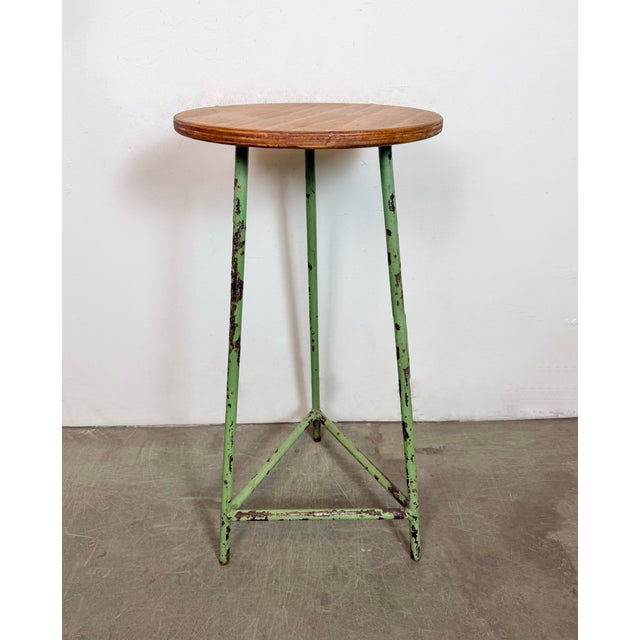 Industrial Green Workshop Stool, 1960s For Sale - Image 9 of 13