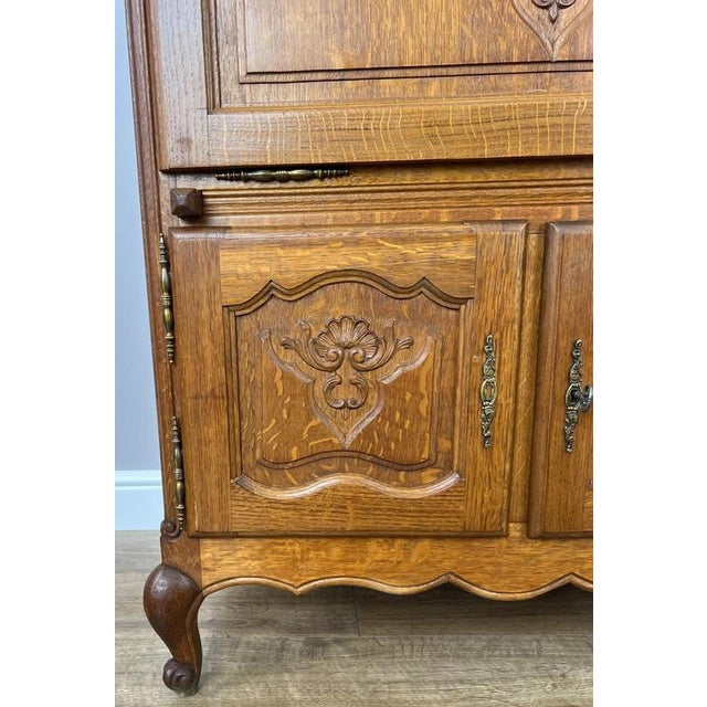 Wood Vintage French Louis XIV Oak Sideboard For Sale - Image 7 of 18