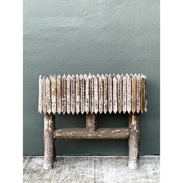 Mid-Century Modern Vintage Patinated Wood Box Planter For Sale - Image 3 of 12