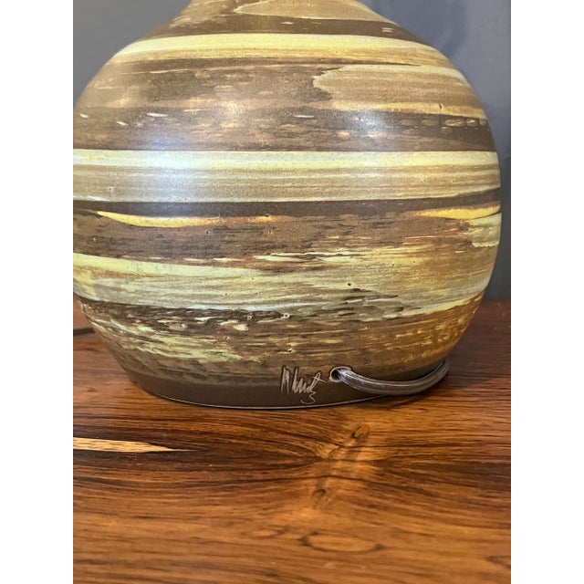 Olive Gordon and Jane Martz Round Ceramic Lamp For Sale - Image 8 of 12