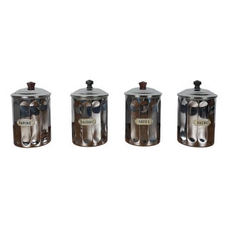 Chrome-Plated Copper Storage Jars from Dab, 1950s, Set of 4 For Sale