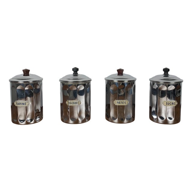 Chrome-Plated Copper Storage Jars from Dab, 1950s, Set of 4 For Sale
