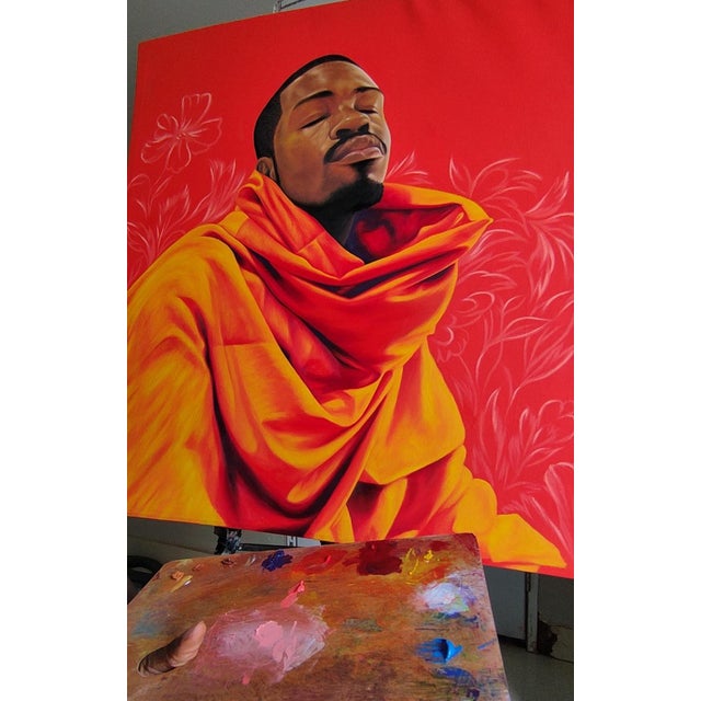 "Sanctuary Ii", Oil on Canvas Painting by Franklin Igwenagu For Sale - Image 4 of 6