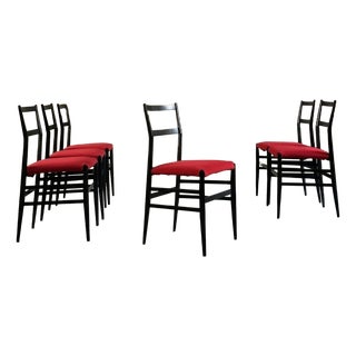 Vintage Superleggera Chairs by Gio Ponti for Cassina, 1950s, Set of 6 For Sale