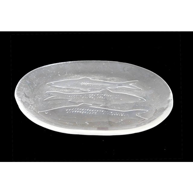Mid-Century Modern 1970s Kosta Boda Glass Fish Platter Designed by Goran Warff For Sale - Image 3 of 14