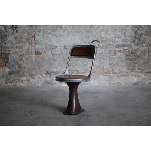 Vintage Industrial Tram Chair, 1940s For Sale - Image 10 of 18
