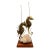 Vintage Brass Seahorse Sculpture on Quartz & Teak Base For Sale