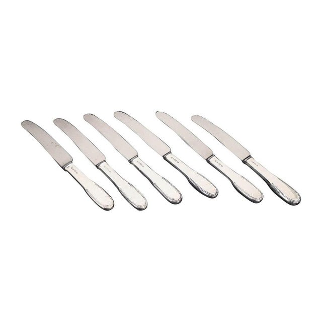 Dinner Knives in Silver and Stainless Steel by Evald Nielsen, 1930s, Set of 6 For Sale - Image 6 of 6