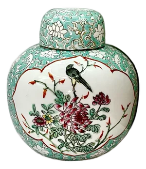 Famille Rose Porcelain Lidded Jar / Urn