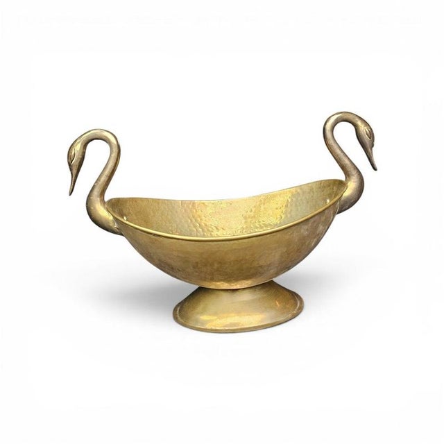 Oval Beaten Brass Dish with Swan handles .testament--apollo-down-carrot:hover .hover-fill { fill: var(--accordion-color);}...