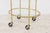 French Midcentury Brass Two-Tiered Oval Cart with Glass Shelves and Casters For Sale - Image 4 of 8