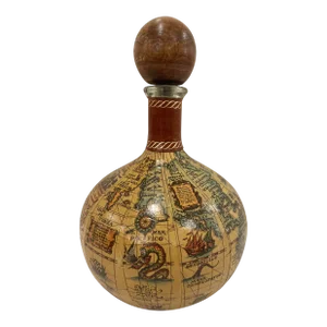 Vintage 1960s Italian Old World Map Decanter