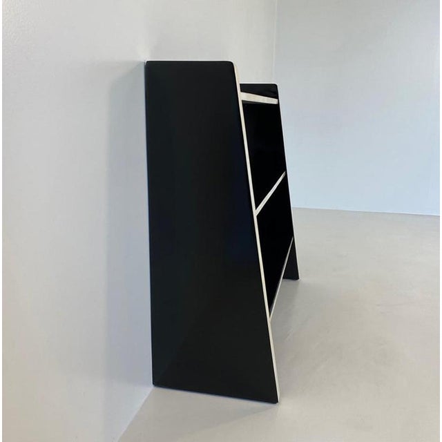 Italian Art Deco Style Parchment and Black Lacquer Bookcase, 1980s For Sale - Image 6 of 10