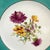 Minton 1940s Rare set of hand-painted Minton floral dinner plates with aqua band and gilt rim // signed by artist J Colclough // set of 11 For Sale - Image 4 of 10